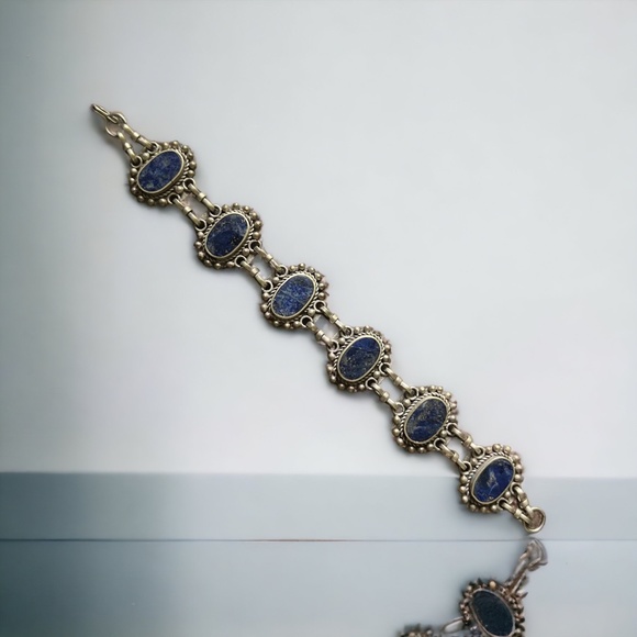 💖 Tribal Silver Lapis Bracelet 💖 - Picture 1 of 2